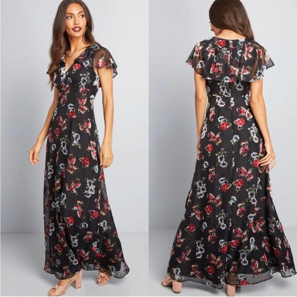 ModCloth x Anna Sui floral velvet maxi dress sz 4 new long